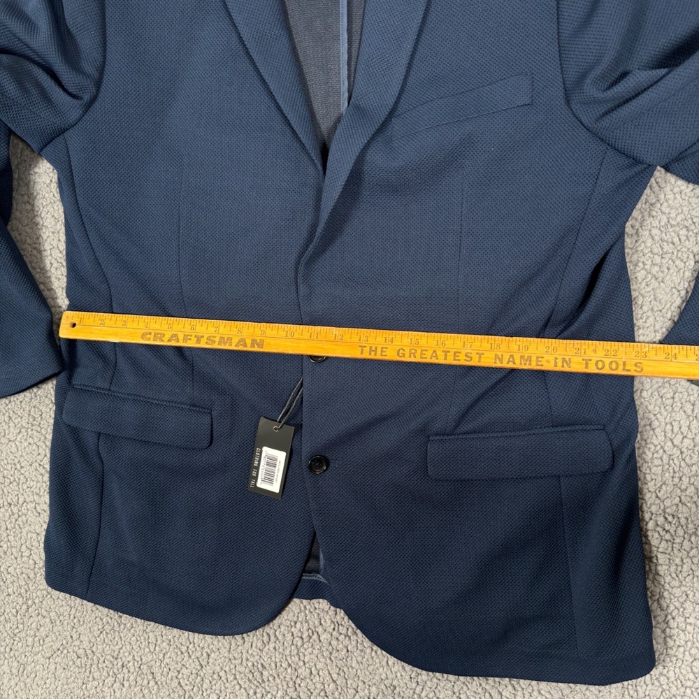 American Tall Blazer Mens 2XLT Everyday Performance Navy Blue Knit Lightweight - Picture 9 of 12